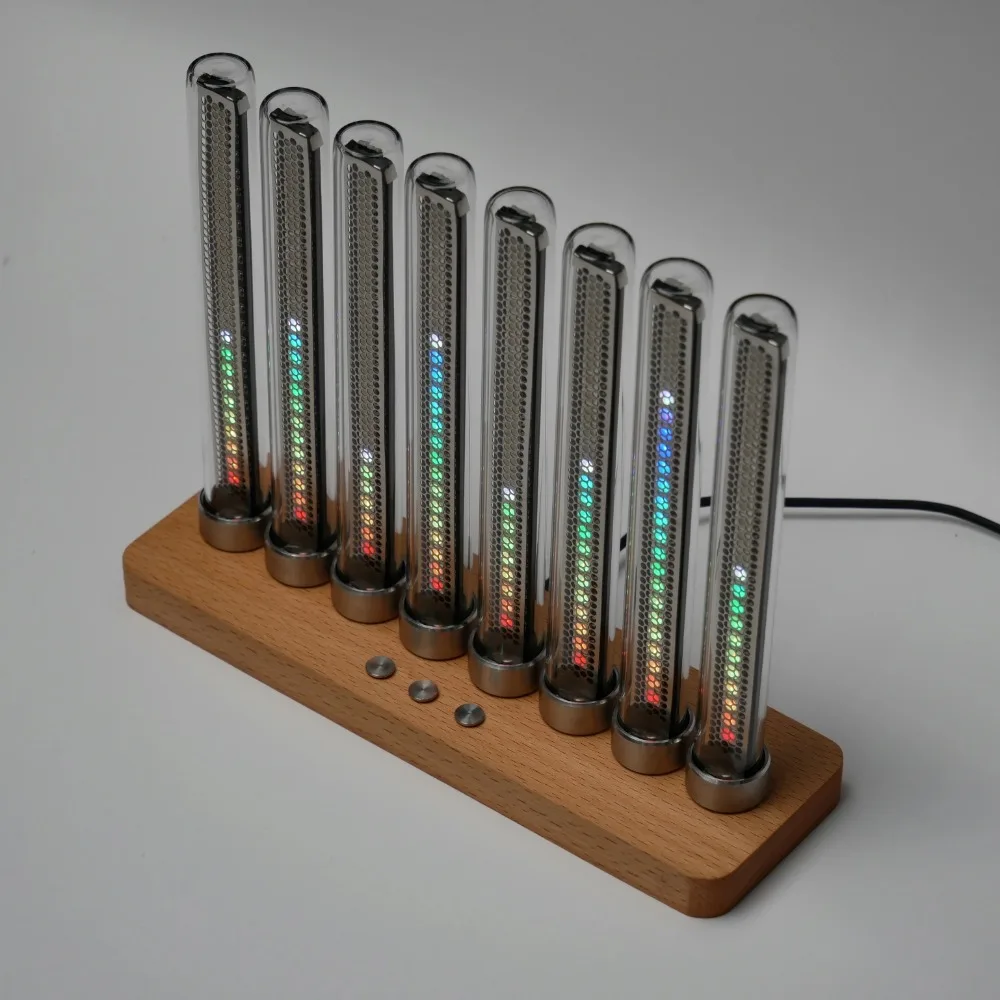 Music Spectrum Analog Glow Tube Level Indicator VU Meter Music Rhythm Ambient Light LED Pickup Lamp