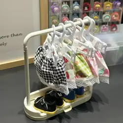 Bjd Doll Clothes Storage Rack 20cm Shoe Display Rack Doll Mini Labubu Clothes Hanger Storage Box Clothes Support Rack Kids Gift