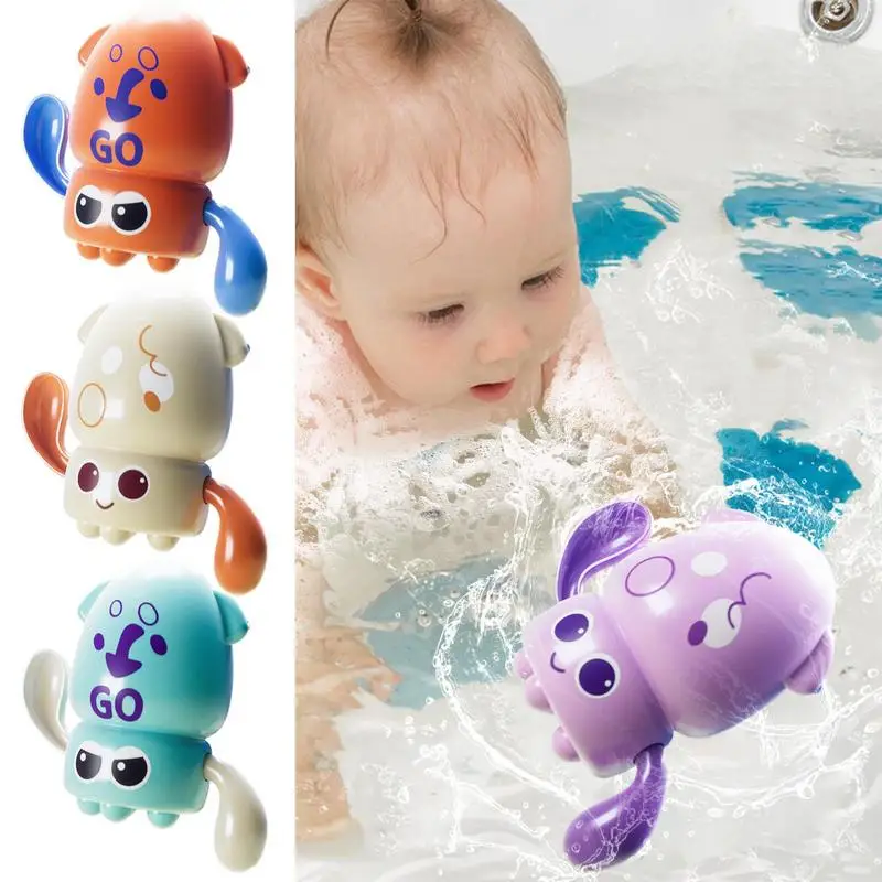 Bonito natação polvo banho brinquedos clockwork dabbling polvo água ativada brinquedos de banho piscina flutuante borda enrolada brinquedos para criança