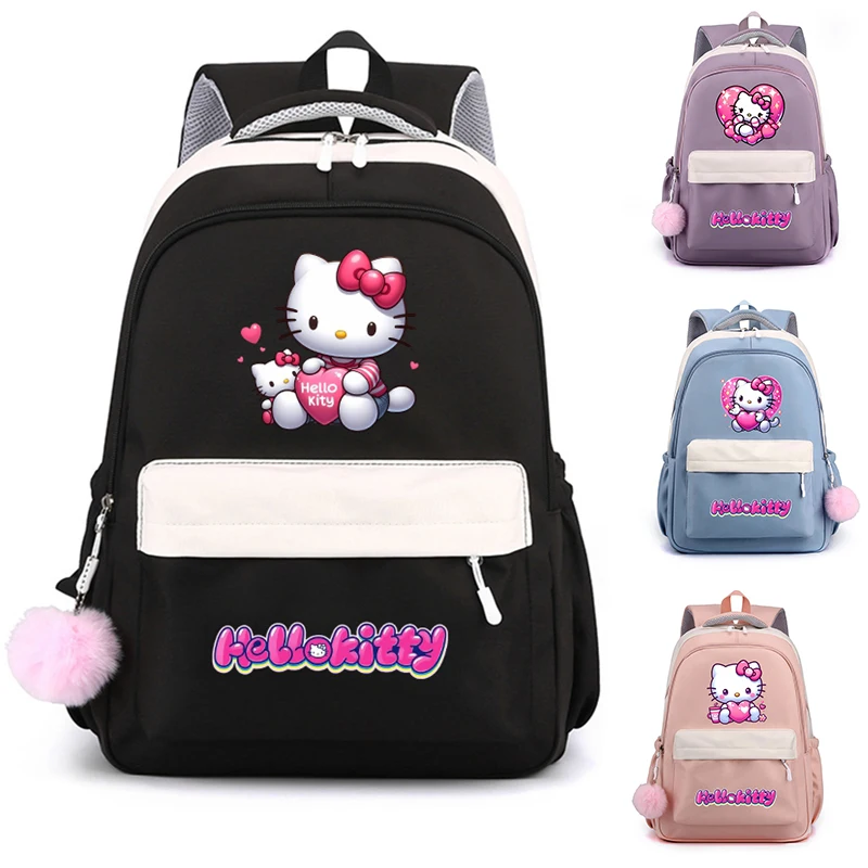 

Anime Hello Kitty Backpack Women Bagpack for Teenager Girl Boy Kids School Book Bag Mochila Escolar Sweet Soft Travel Backpack