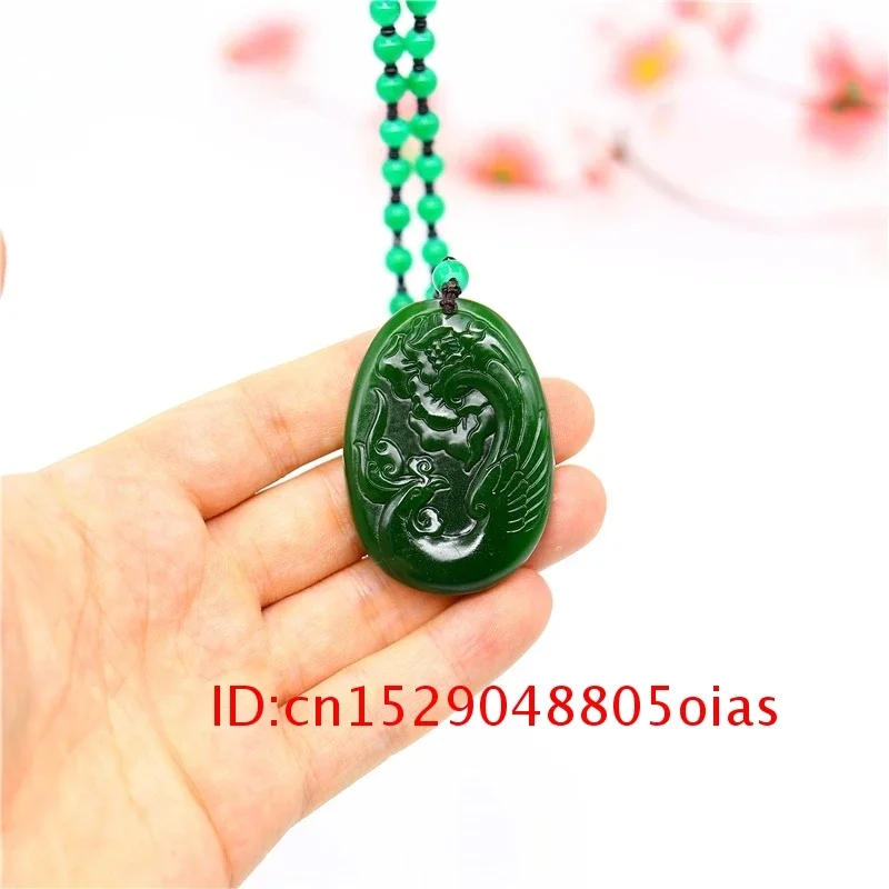 

Gifts for Jadeite Phoenix Green Chinese Women Men Jade Jewelry Fashion Necklace Pendant Charm Carved Natural Amulet