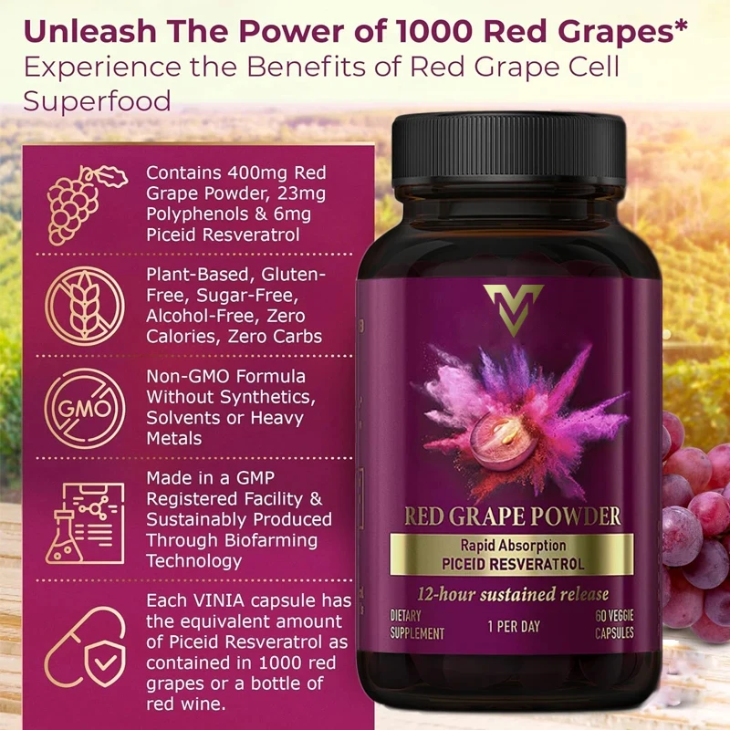 12 Hour Sustained-release Resveratrol Supplement. Supports Heart , Promotes Blood Flow,and Is A Ketone Friendly Vegetarian
