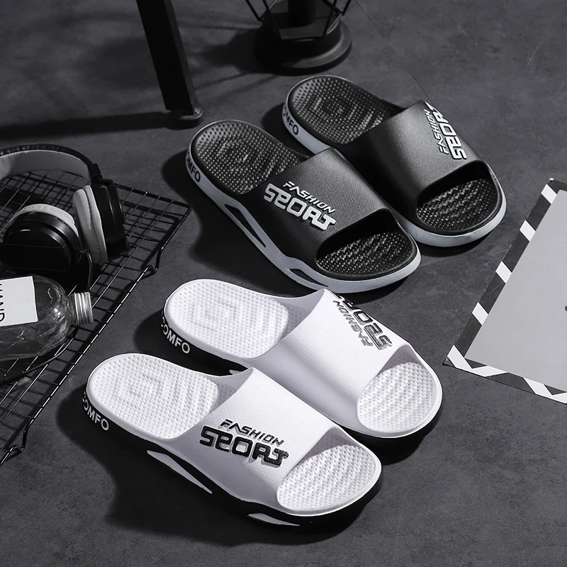 Summer Men's Outdoor Sandals Fashionable Alphabet Print Sports Hiking Party Leisure Beach Shoes College Indoor Shower Slip-resis