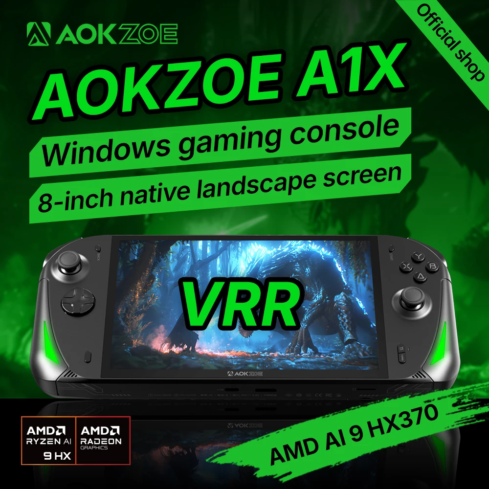 AOKZOE A1X Pro — 8" AMD Ryzen AI 9 HX 370 Handheld Gaming PC with VRR