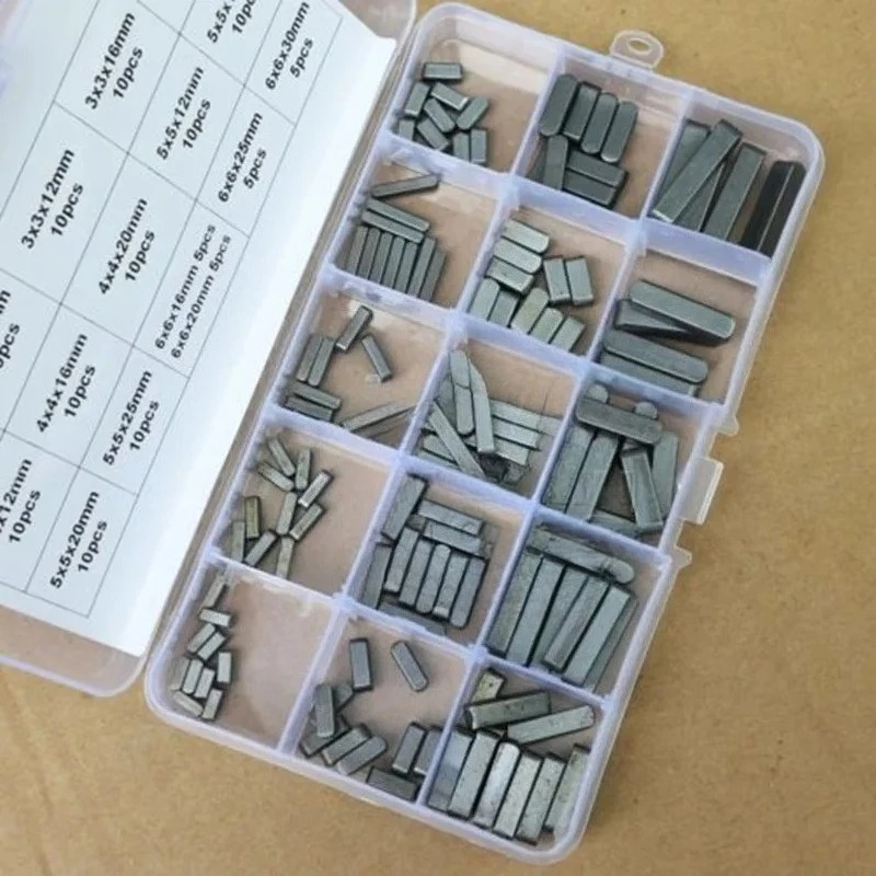 140Pcs Set Round Ended Feather Key Drive Shaft Parallel Keys 3mm 4mm 5mm 6mm Kit