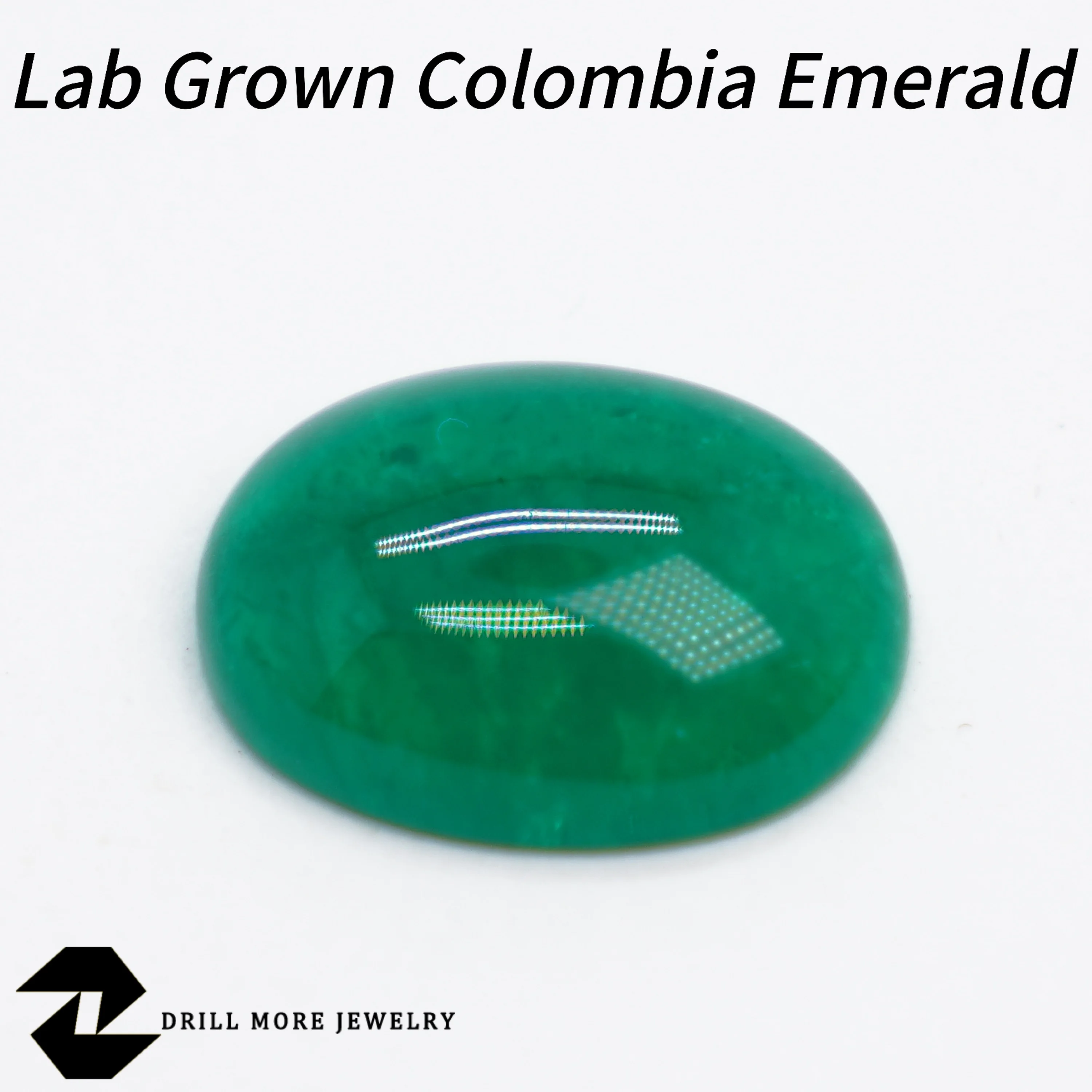 New Lab Grown Colombian Emerald Stone High Quality Oval Cabochon Shapes Certificate Available Hydrothermal Hand Cutting