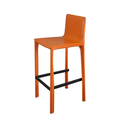 Creative European-style simple and modern home bar chairs luxury upholstered leather high bar stools chairs for hotel