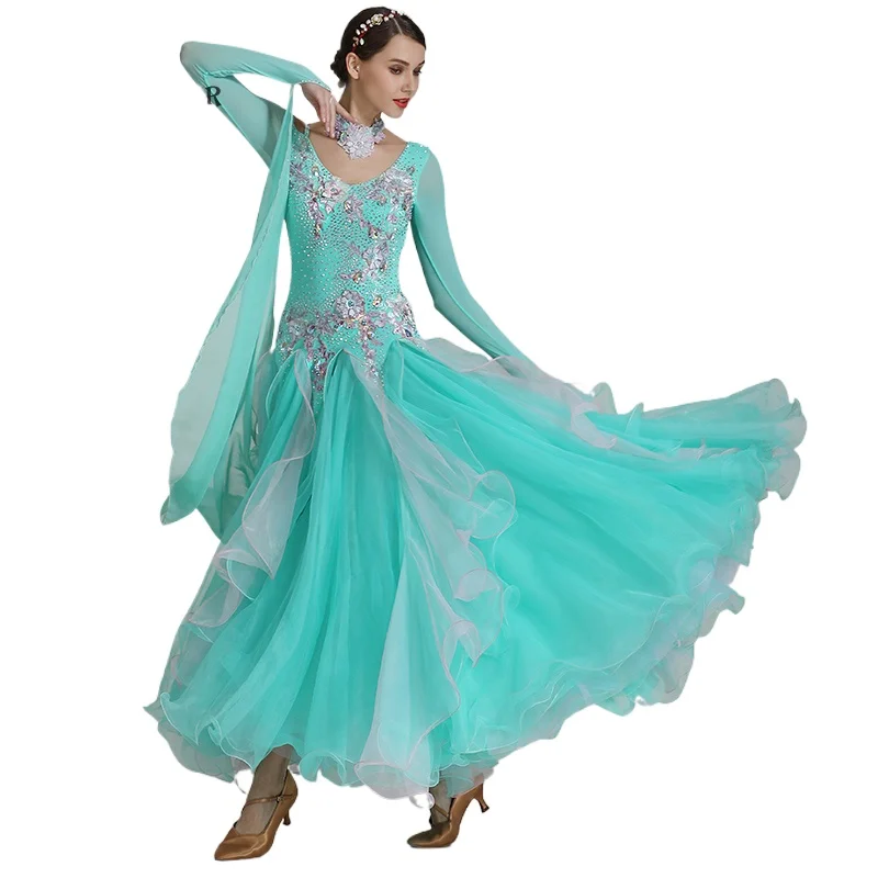 2024 High-grade Ballroom Waltz Dance Dress Competition Dresses Standard Ballroom Dancing Clothes Tango Dress S7036