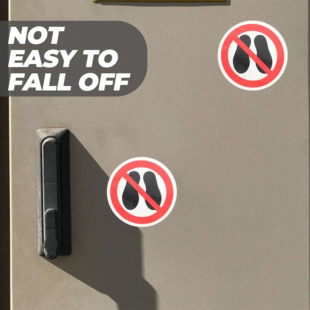 

3pcs No Trampling Stickers Safety Warning Signs Round Labels Traffic Safety Mark No Step Decals Strong Adhesion Smooth Surface
