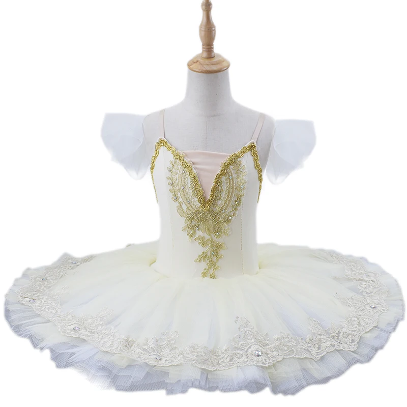 

2023 New Pink Girls Ballet Tutu Dress White Dance Costume Platter Pancake Tutu Ballerina Party Dress for Kids