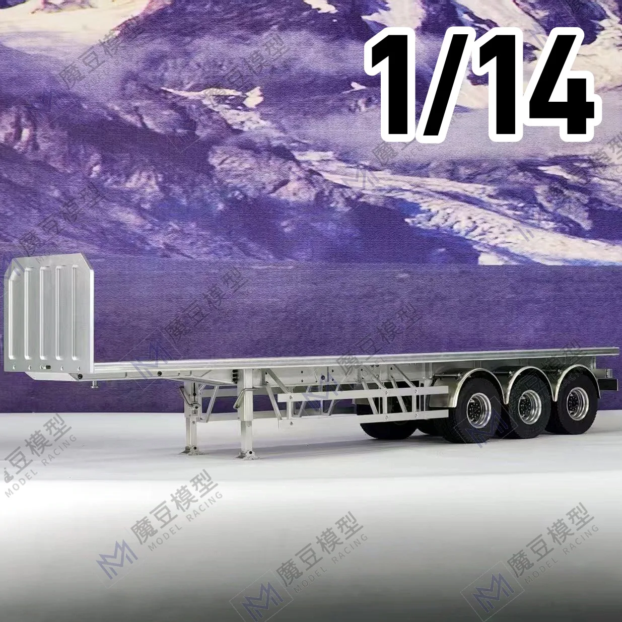 

1/14 Metal 3-Axle Flatbed Semi-Trailer Container Trailer Trailer For Tamiya 1/14 RC Tractor Truck Series Parts DIY Accessories
