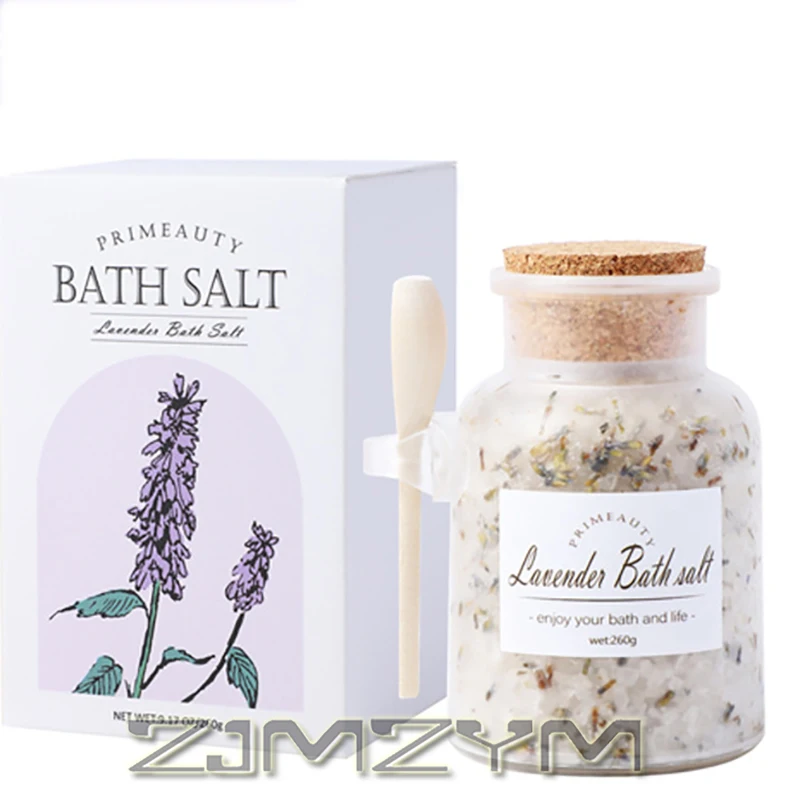 Lavender Dried Flower Bath Salts Natural Mineral Salt Foot Bath Salt for Whitening Exfoliating Cleaning