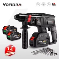 Yofidra 26mm Brushless Electric Hammer Impact Drill Multifunction Efficient Cordless Rotary Power Tool For Makita 18V Battery