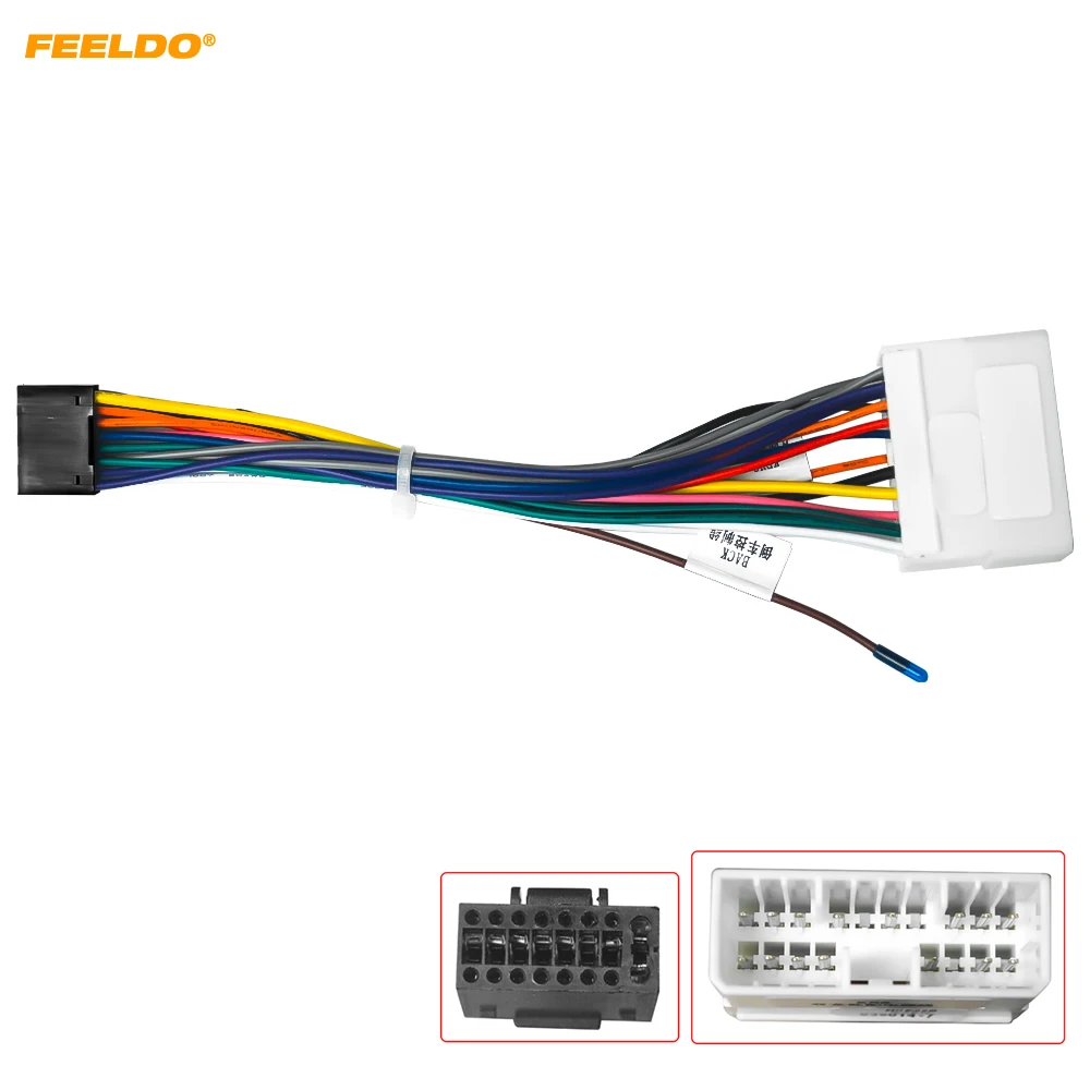 FEELDO Car Audio Radio 16PIN Wiring Harness Adaptor For Ssangyong Chevrolet Spark Power Calbe Plug Head Unit Harness #HQ6386