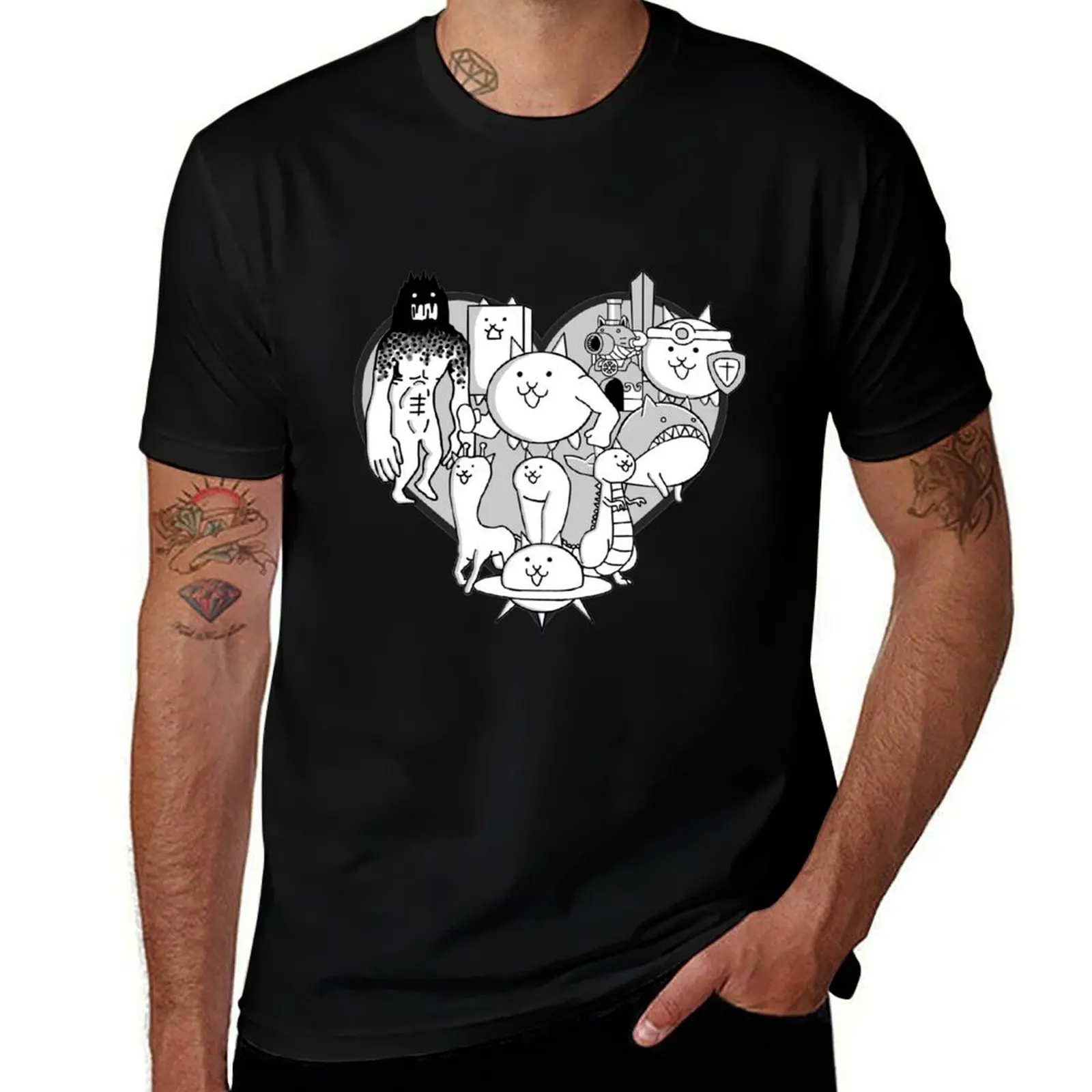 

Battle Cats Evolved Cats Mural T-Shirt clothes croswit shirt man customizeds cotton t shirt men