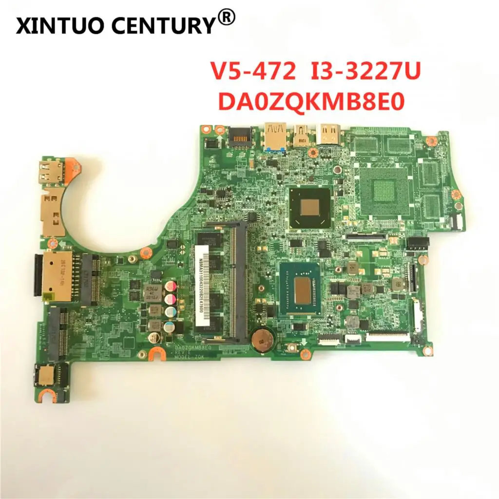 Motherboard With I5 CPU For ACER Aspire R3-471T R3-471  NB.MP411.007 DA0ZQXMB8E0 4GB RAM DDR3 100% Fully tested