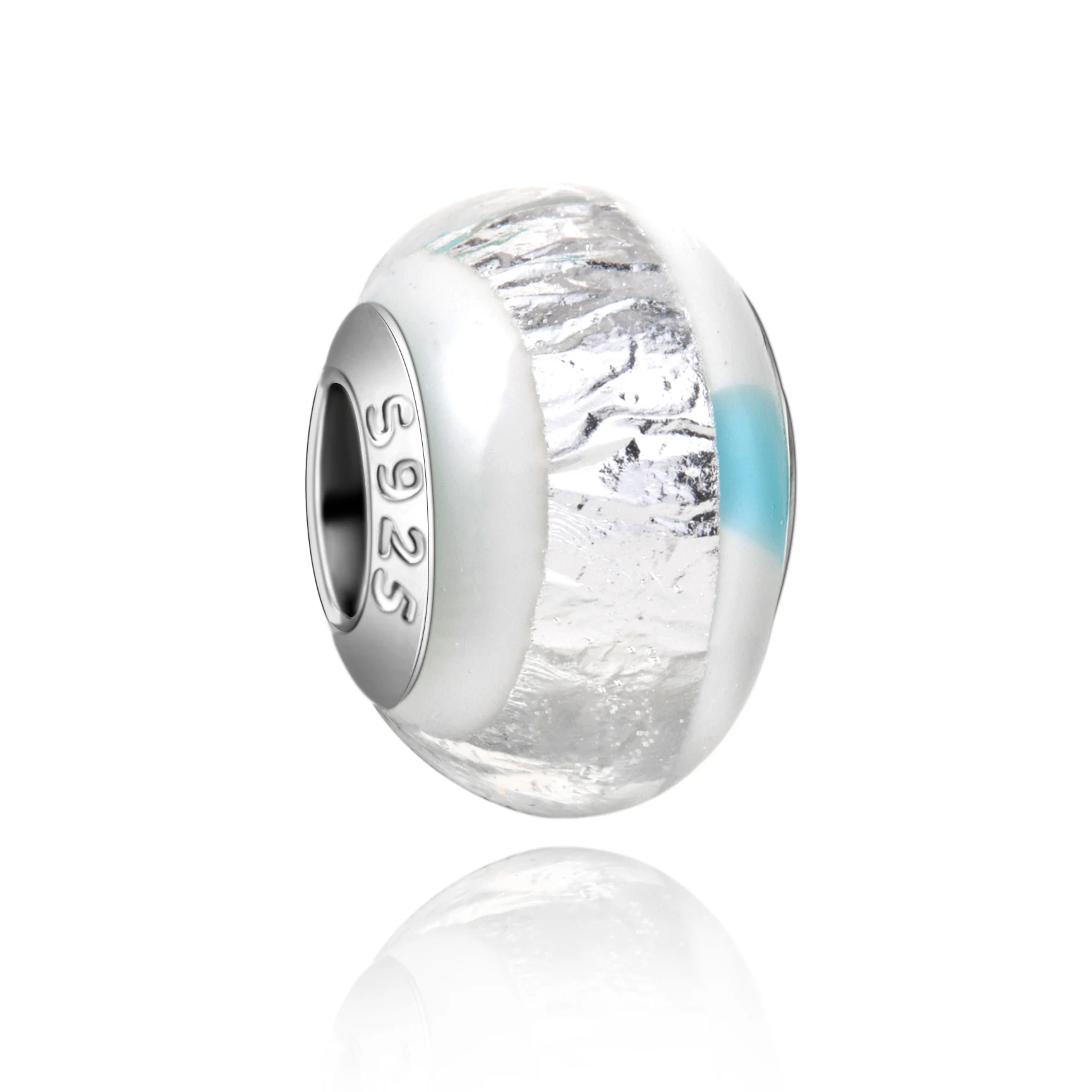 2026 NEW 925 Sterling Silver Colored Flower White Border Rainbow Murano Glass Charms Beads Fit DIY Bracelet Women Jewelry Gift - view 5