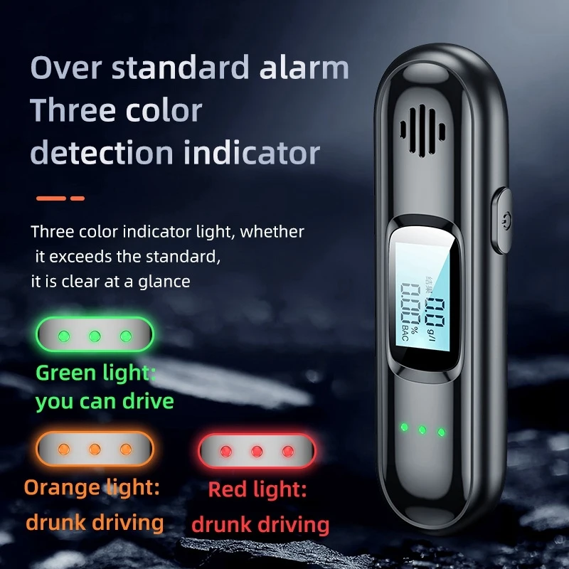 Professional Alkoholtester Tester Portable Tester With Semiconductor Sensor And Digital Blu-Ray LED Screen Indicator