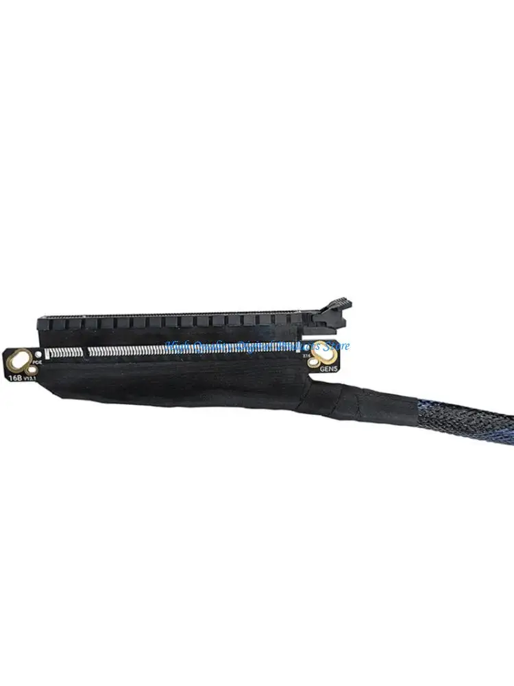 

U2JE Low Loss PCIe5.0 X16 Right Entry GPU Extension Cord 180 Degree Turn Design with Abrasion Resistant MeshesHarness Risers