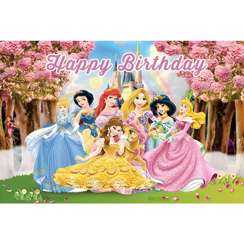 Disney Snow White Princess Customized Backdrop Girls Birthday Party Dream Fairy Tale Decortion Banner Background Photo Studio