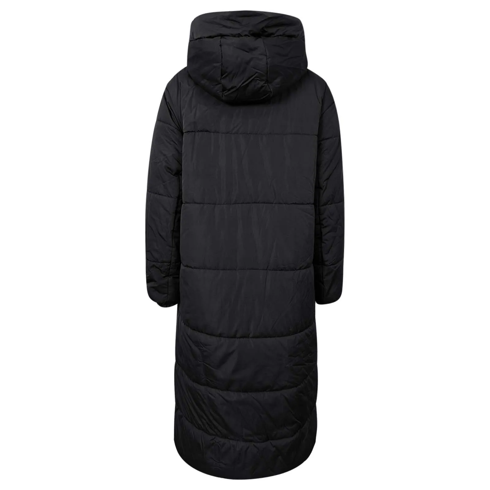 Women Black Long Down Jackets 2024 Winter Warm Thicken Windproof Basic Parkas Pocket Button Zipper Hooded Cotton-Padded Outwears