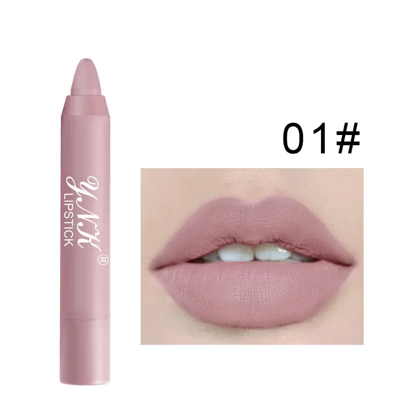 12 Farben Samt matt Lippenstifte Bleistift wasserdicht langlebige sexy rote Lippenstift Antihaft Tasse Make-up Lippen tönung Stift Kosmetik