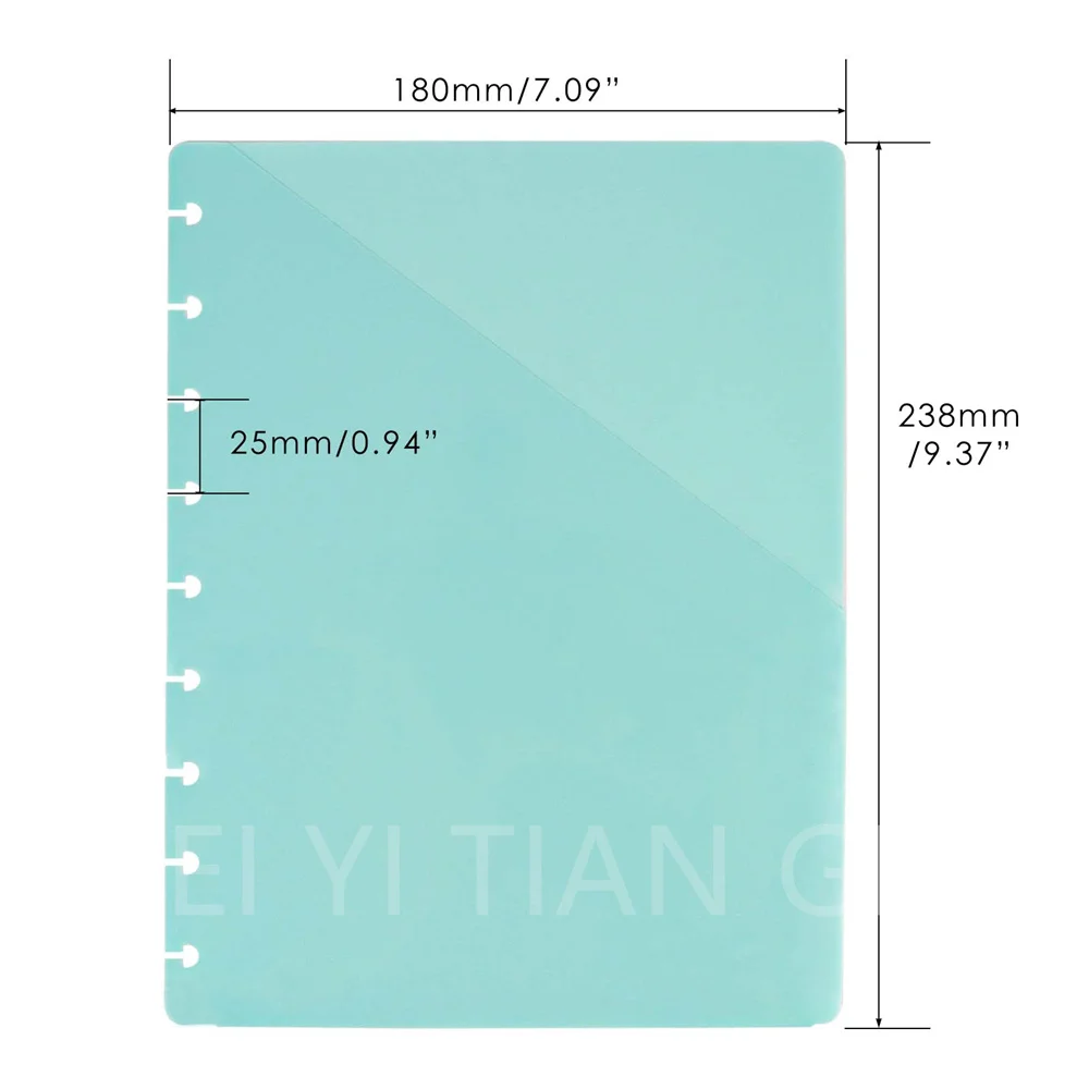 Colored Discbound Slash Pocket Folder 5 Color Discbound Notebook Divider Pocket 9 Disc Pocket Envelope for Disc Planner Notebook