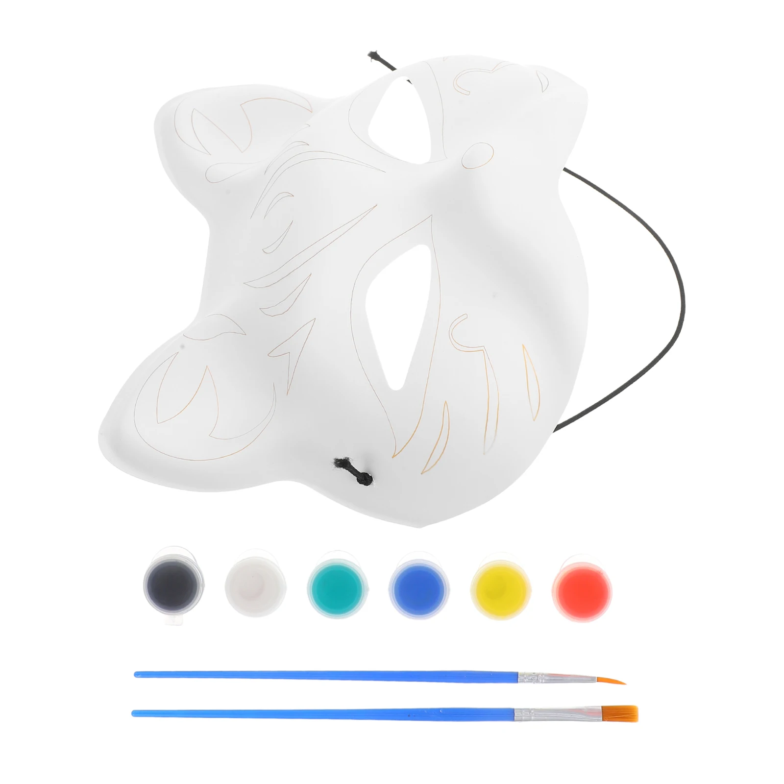 

DIY Mask Kit Cat Face Mask for Women Masquerade Party Halloween Unpainted White Fox Animal Blank Decorative Accessories
