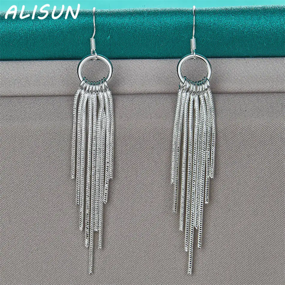 ALISUN Orecchini con nappa in argento sterling 925 Orecchini pendenti Regali creativi Street All-match Party e abbigliamento quotidiano