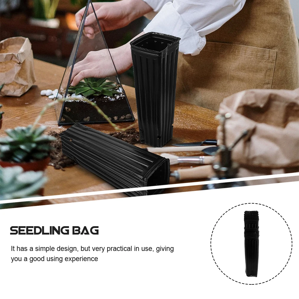 

50 Pcs Seedling Bag Portable Planting Bags Grow Nursery Cup Transplanting Plants Plastic Growing for