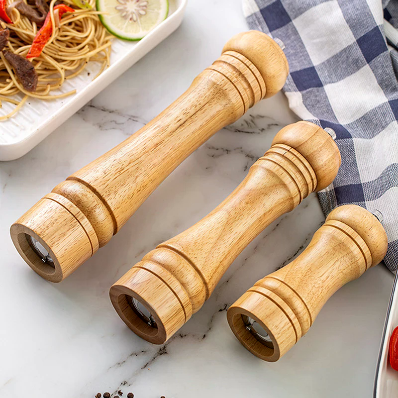  NEW Wood Pepper Grinder Pepper Mill,Adjustable Coarseness 6/8/10 Inch Wooden Peppermill, Ceramic Grinding Mechanism Salt Mill 