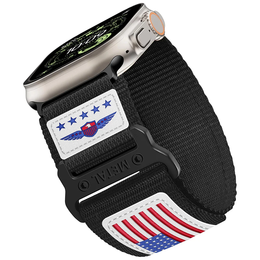 

Sport Woven Nylon Strap for Apple Watch Ultra 3 Band 49mm 45mm 42mm 44mm Leather bracelet iWatch series 9 7 6 8 se bands 46mm