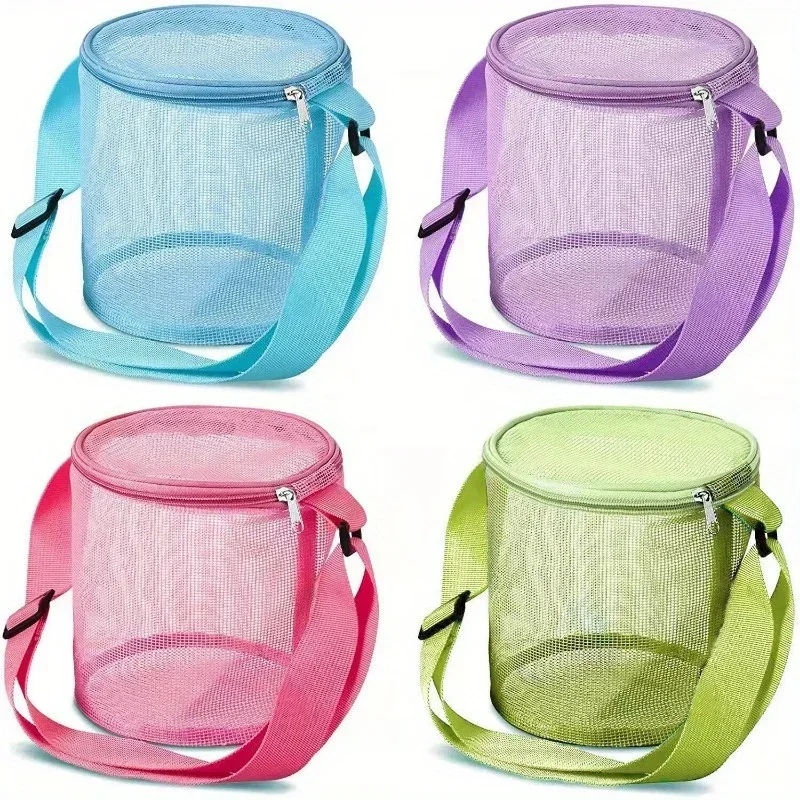 Net Yarn Shell Storage Bag Beach Three-dimensional Circle Dredging Bucket Toys Finishing Collection Bag