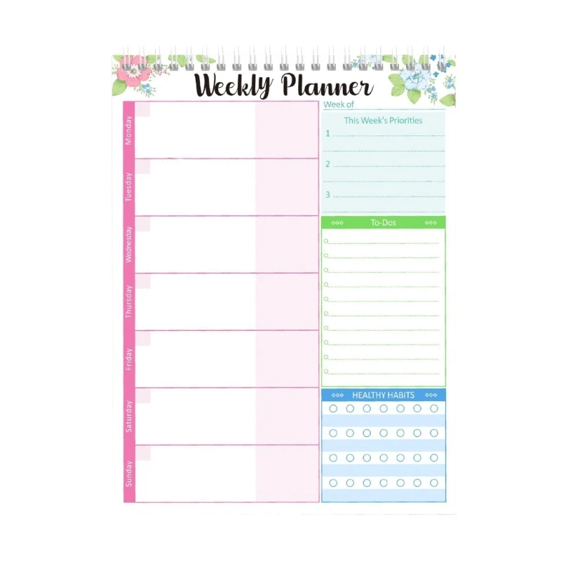 مخطط اللغة الإنجليزية دفتر دوامة أسابيع جدول الأعمال الأسبوعي اليومي جداول الطلاب القرطاسية مكتب اللوازم المدرسية دروبشيب