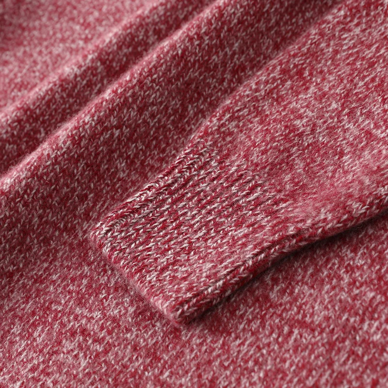 100% 순수 메리노 울 스웨터 남성용 라운드 넥 풀오버 탑 2025 가을/겨울 신상 얇은 단색 니트 스웨터 다용도 기본형