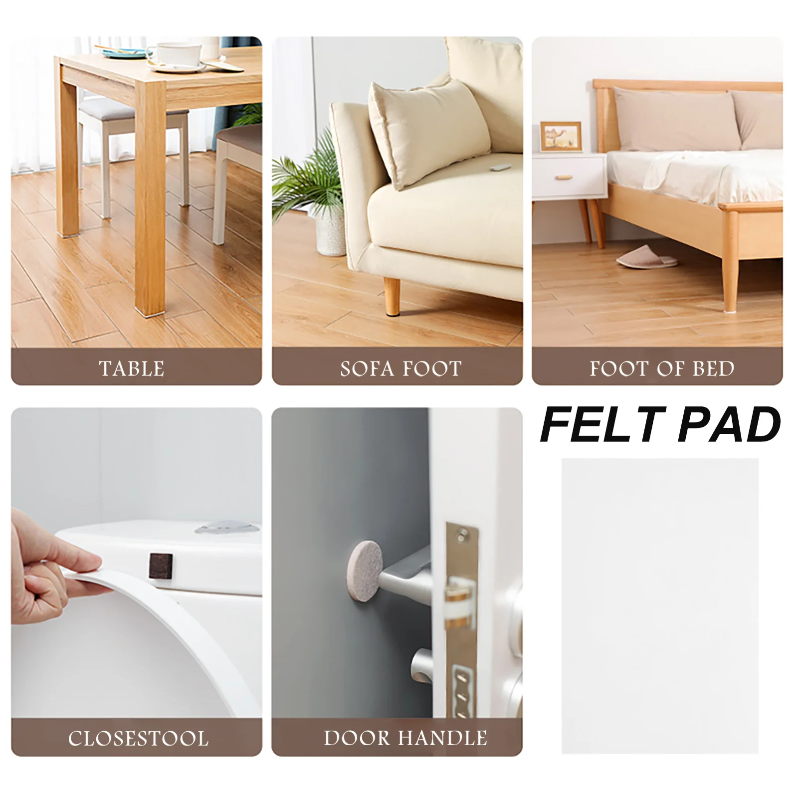 

10 Sheets Self Adhesive Felt Pads for Furniture Floor Protectors Heavy Duty Anti Skid Sticky Felt Sheets for Hardwood Floors