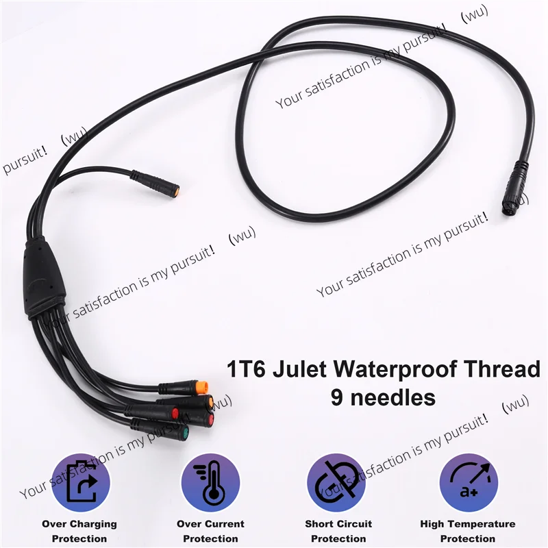 

A89E-водонепроницаемые разъемы 1T6 9-контактный удлинительный кабель для электрического велосипеда Julet Ebike для дроссельной заслонки, дисплей тормоза