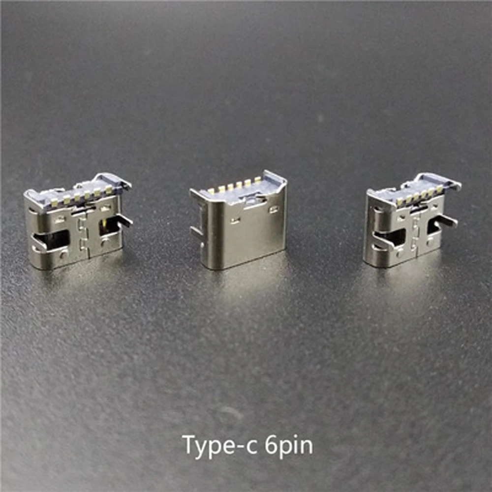 Current Mobile Phone USB 3.1 6 Pin SMT Socket Connector Type C Socket Connector Type-C Female Charging Socket Female Connector