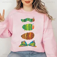 The Very Hungry Caterpillar Sweatshirt Cute Fnny Hungry Caterpillar Bookish Pullovers Man Women Retro Trend Cool Street Hoodies - Image 3