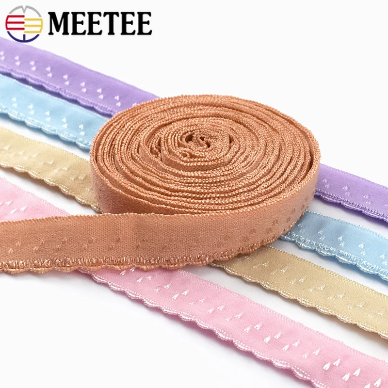 10/20M 11mm Elastic Band Double-layered Folding Lace Rubber Ribbon Bra Underwear Shoulder Strap Stretch Tape Sewing Accessory view 4