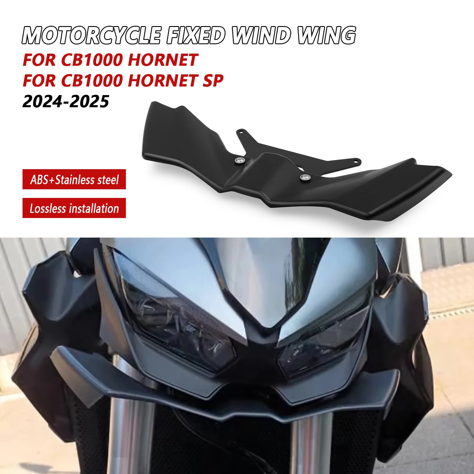 

Для Honda CB1000 Hornet SP 2024 2025 мотоциклетная прижимная сила, голые передние спойлеры, крылышко, аэродинамическое крыло, передний спойлер