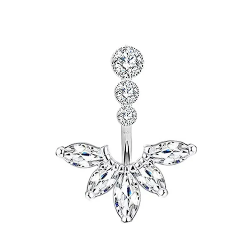 1PC Steel Belly Button Rings Crystal Piercing Navel Heart Style Navel Piercing Earring Belly Piercing Sexy Body Jewelry Ombligo