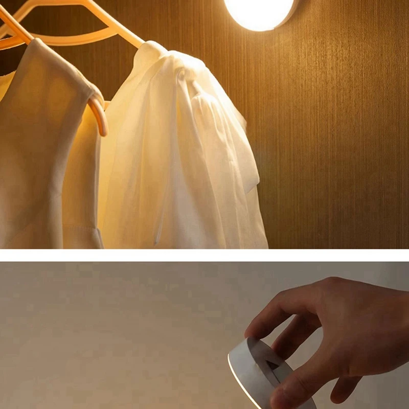 Luce notturna a LED con sensore di movimento da 4 pezzi, lampada da notte per camera da letto ricaricabile tramite USB, durevole, bianco freddo