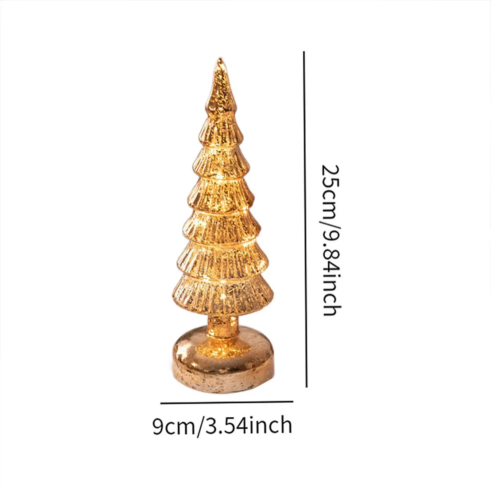 Glass Tabletop Christmas Tree Christmas Ornament for Bedroom Mantel Indoor