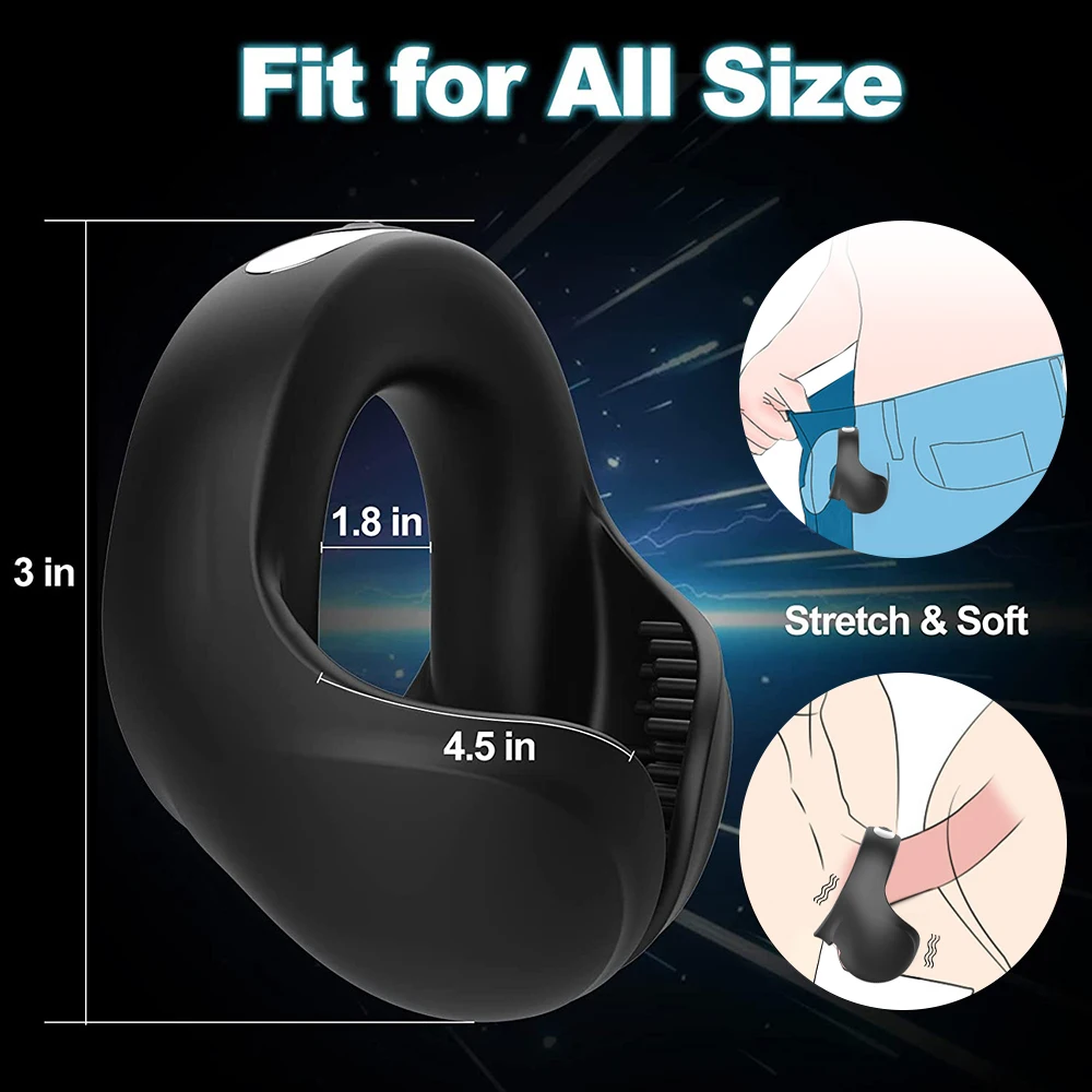 Vibrating Cock Ring Cockring Sexy Toys for Men Couple Delay Ejaculation Chastity Testicles Massager Penisring Toys for Adults 18