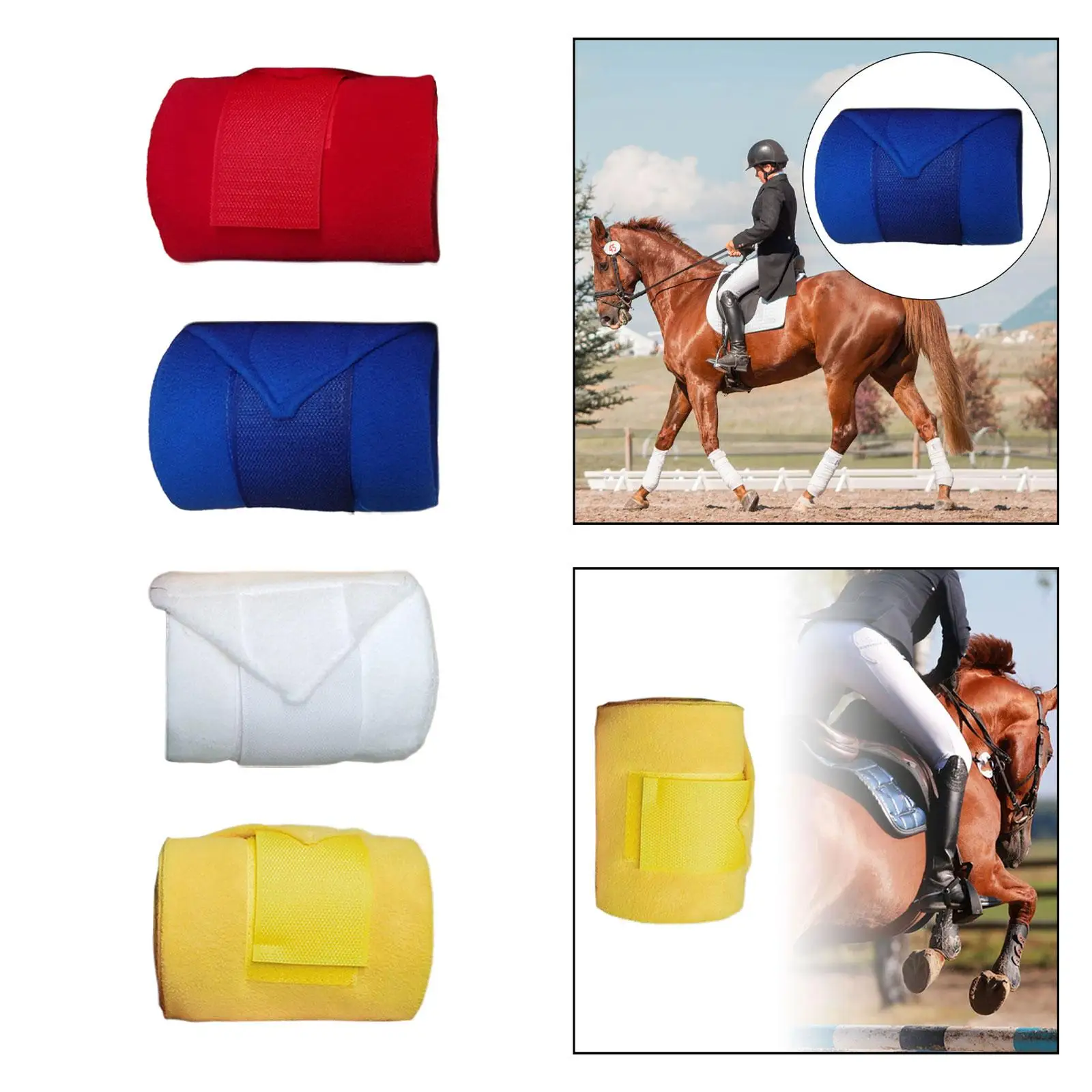 Enveloppes de jambe de cheval pour l'exercice, équipement équestre, 4 pièces