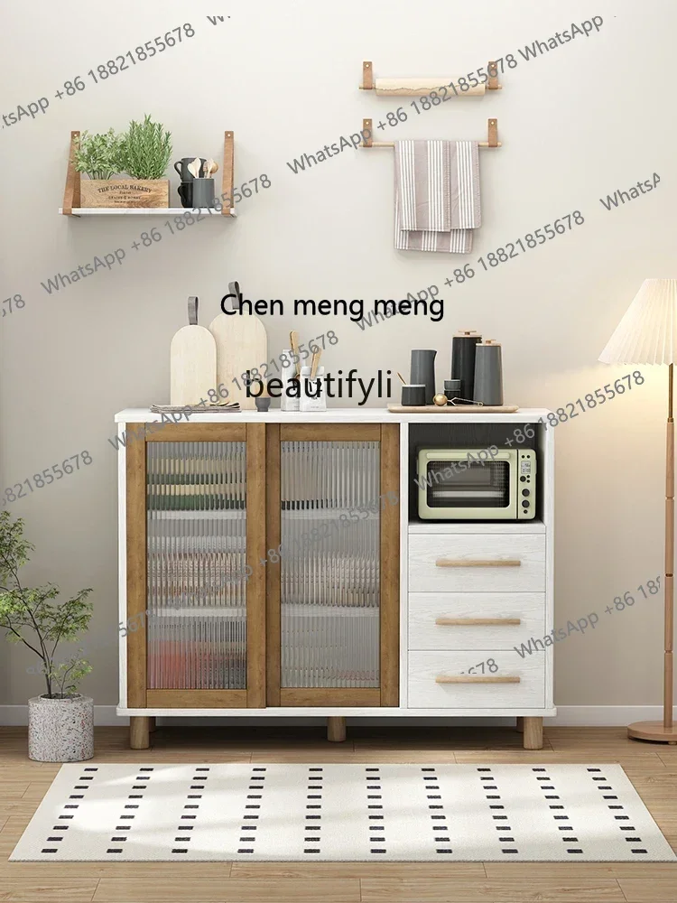 New arrive Nordic solid wood dining side tea storage side cabinet small stand bedside locker multi-function