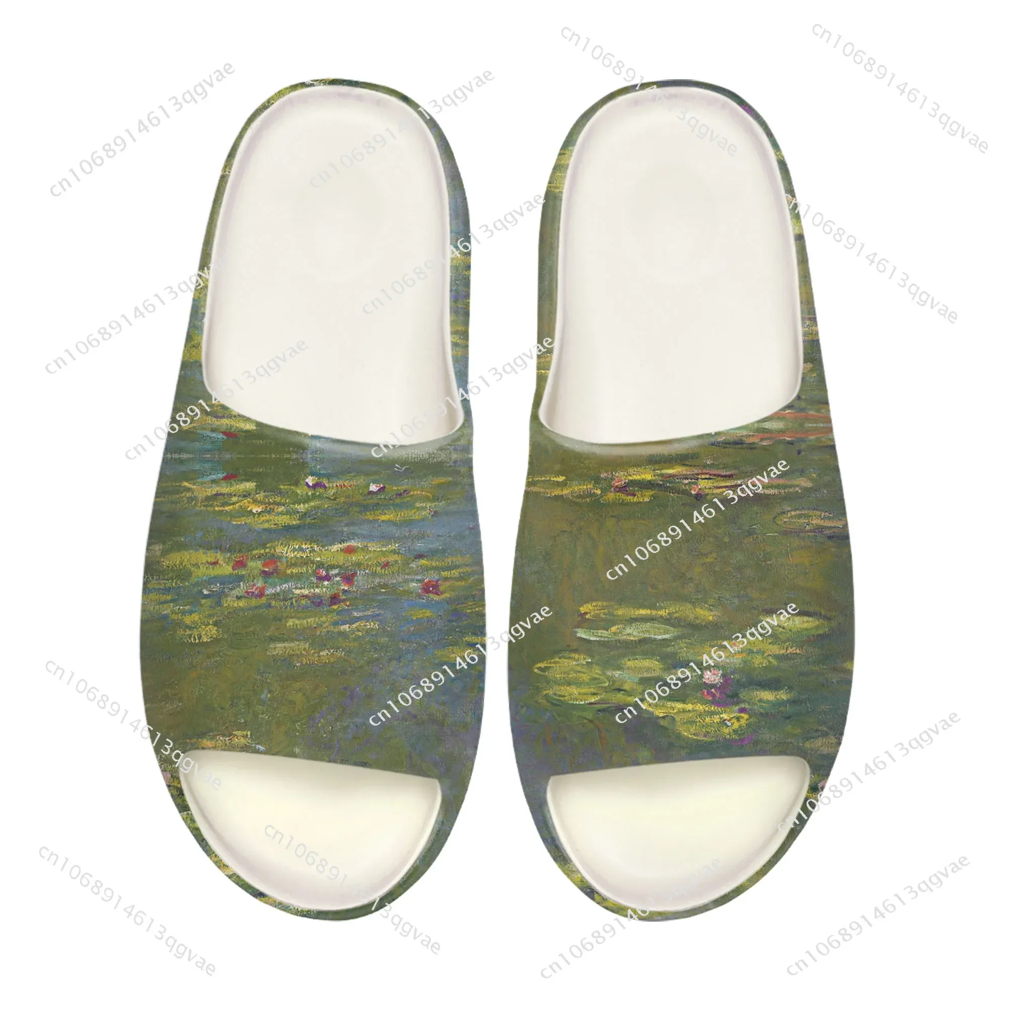 Monet Water Lilies Soft Sole Sllipers Home Clogs Step on Water Shoes Mens Womens Teenager Bathroom Customize on Shit Sandals