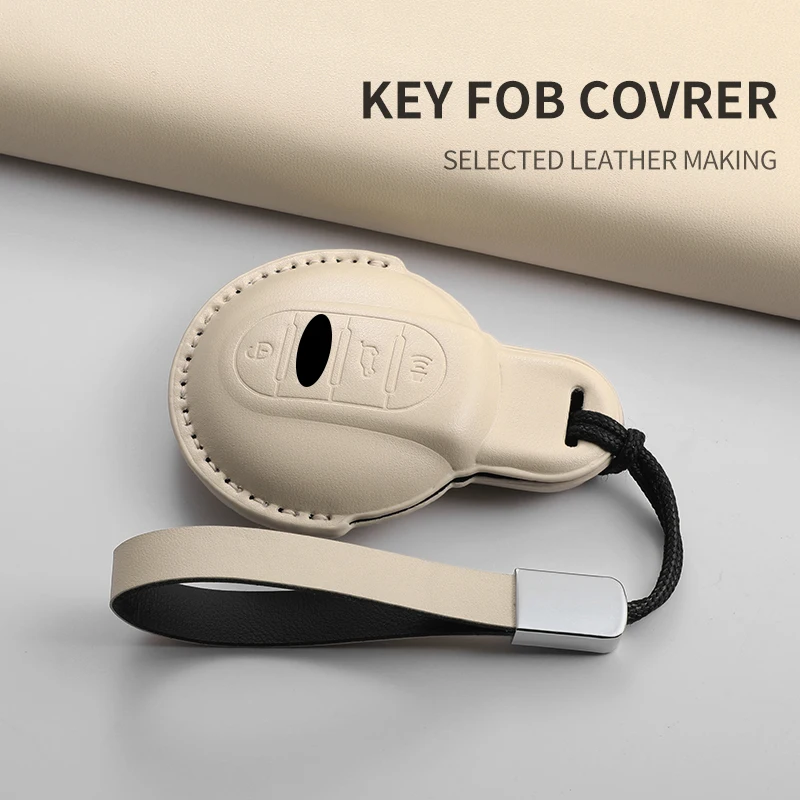 Leder-Autoschlüsselhülle Zubehör für BMW MINI Cooper JCW Countryman Aceman F55 F56 F57 F54 F60 Autoschlüssel-Schutzhülle