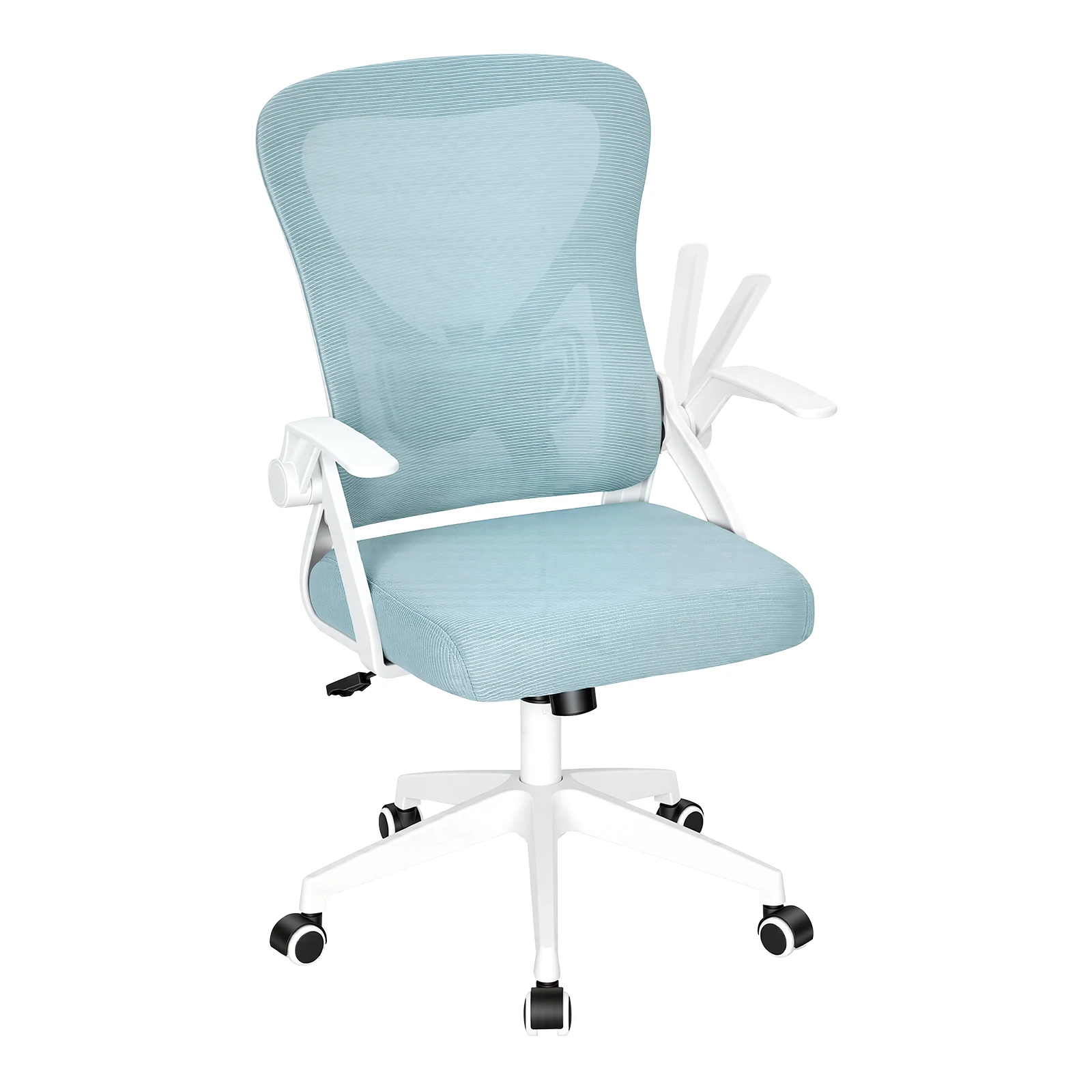 WOLTU Bürostuhl mit verstellbarer Kopfstütze und Armlehnen, ergonomischer Schreibtischstuhl 360 °   Drehbar und höhenverstellbar mit Schaukelfunktion